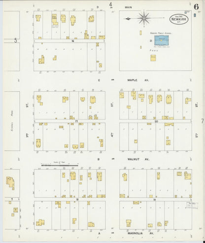 Sanborn Fire Insurance Map from Newkirk, Kay County, Oklahoma (1901), Sheet #0006 - Complete Map Set gallery image, historic Sanborn map, vintage wall art, Oklahoma Oklahoma