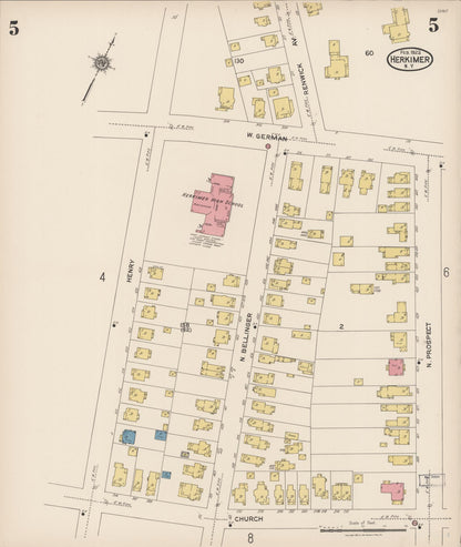 Sanborn Fire Insurance Map from Herkimer, Herkimer County, New York (1923), Sheet #0005 - Complete Map Set gallery image, historic Sanborn map, vintage wall art, New York New York