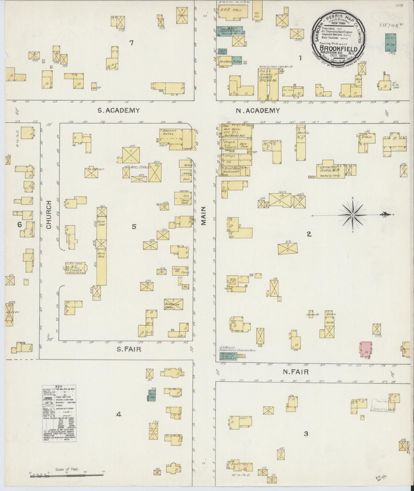 Sanborn Fire Insurance Map from Brookfield, Madison County, New York. (1892) – Historic Sanborn Fire Insurance Map Print