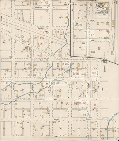 Sanborn Fire Insurance Map from Chewelah, Stevens County, Washington (1932), Sheet #0004 - Complete Map Set gallery image, historic Sanborn map, vintage wall art, Washington Washington