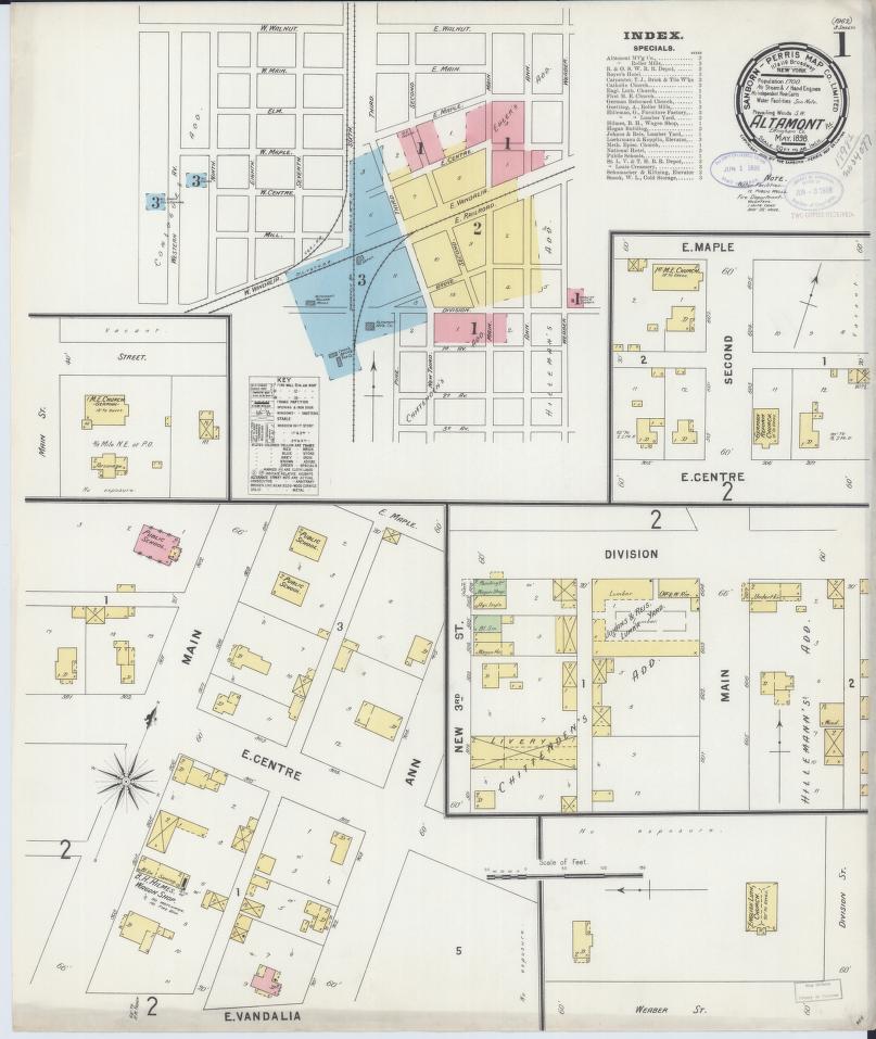 Sanborn Fire Insurance Map from Altamont, Effingham County, Illinois. (1898) – Map View