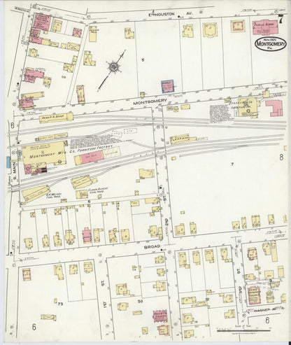 Sanborn Fire Insurance Map from Montgomery, Lycoming County, Pennsylvania (1920), Sheet #0007 - Historic Sanborn Fire Insurance Map Print, vintage old map wall art, antique decor, genealogy gift, Pennsylvania Pennsylvania map