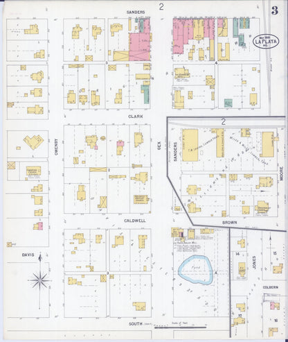 Sanborn Fire Insurance Map from La Plata, Macon County, Missouri (1900), Sheet #0003 - Complete Map Set gallery image, historic Sanborn map, vintage wall art, Missouri Missouri