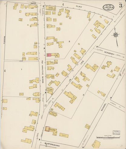 Sanborn Fire Insurance Map from Lincoln, Penobscot County, Maine (1921), Sheet #0003 - Complete Map Set gallery image, historic Sanborn map, vintage wall art, Maine Maine