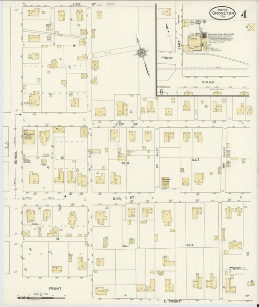 Sanborn Fire Insurance Map from Groveton, Trinity County, Texas (1912), Sheet #0004 - Historic Sanborn Fire Insurance Map Print, vintage old map wall art, antique decor, genealogy gift, Texas Texas map