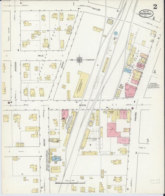 Sanborn Fire Insurance Map from Marengo, McHenry County, Illinois (1912), Sheet #0002 - Historic Sanborn Fire Insurance Map Print, vintage old map wall art, antique decor, genealogy gift, Illinois Illinois map