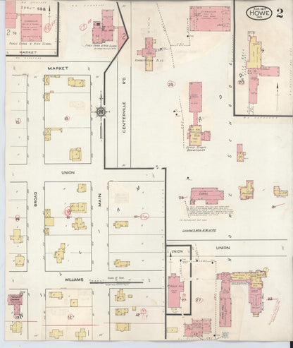 Sanborn Fire Insurance Map from Howe, LaGrange County, Indiana (1933), Sheet #0002 - Historic Sanborn Fire Insurance Map Print, vintage old map wall art, antique decor, genealogy gift, Indiana Indiana map