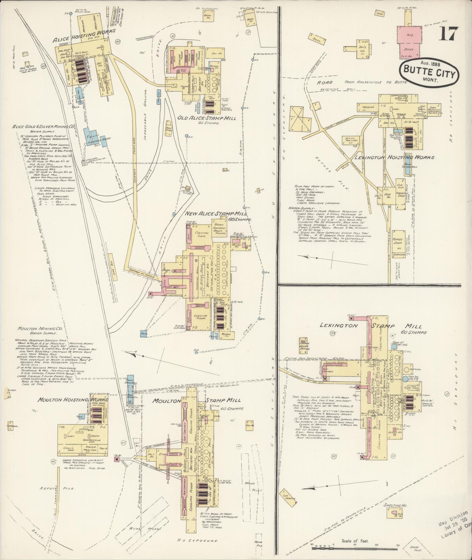 Sanborn Fire Insurance Map from Butte, Silver Bow County, Montana (1888), Sheet #0017 - Complete Map Set gallery image, historic Sanborn map, vintage wall art, Montana Montana