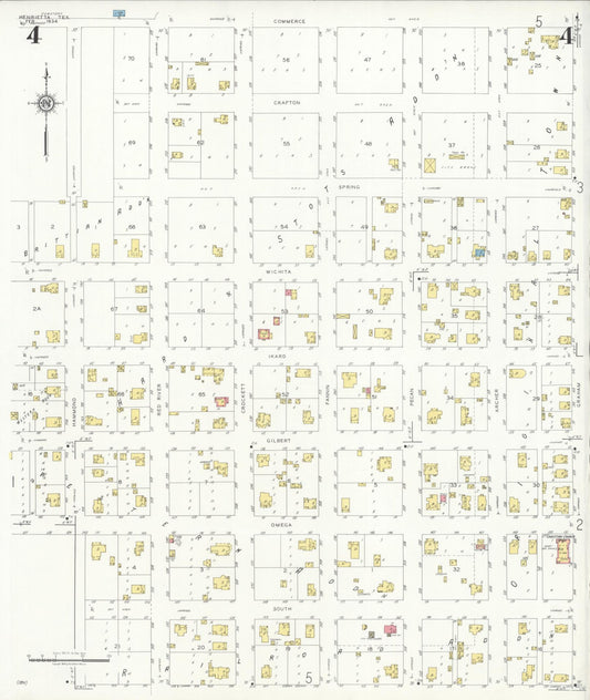 Sanborn Fire Insurance Map from Henrietta, Clay County, Texas (1934), Sheet #0004 - Historic Sanborn Fire Insurance Map Print, vintage old map wall art, antique decor, genealogy gift, Texas Texas map