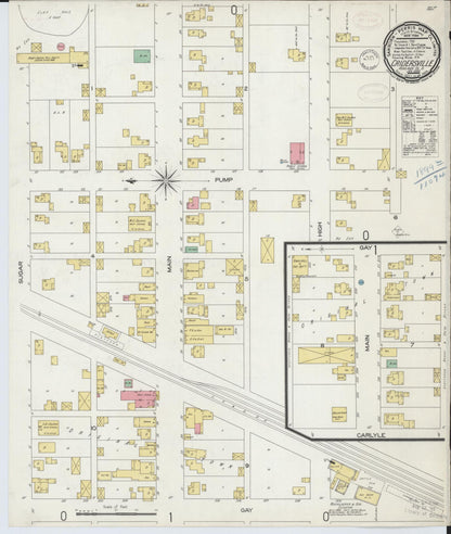Sanborn Fire Insurance Map from Cridersville, Auglaize County, Ohio (1899), Sheet #0001 - Historic Sanborn Fire Insurance Map Print, vintage old map wall art, antique decor, genealogy gift, Ohio Ohio map