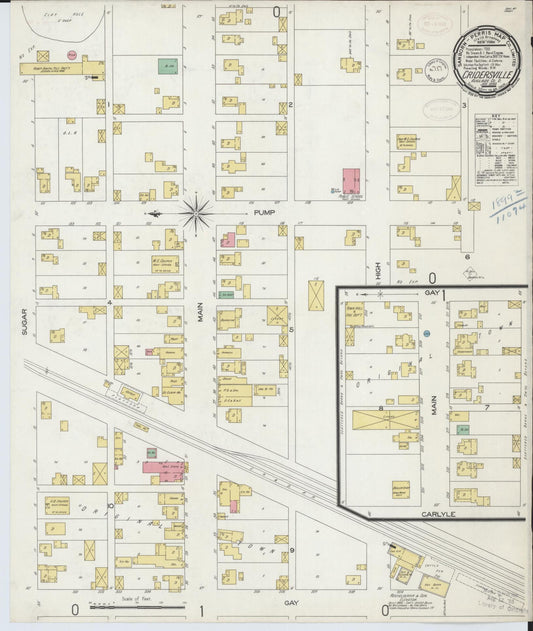 Sanborn Fire Insurance Map from Cridersville, Auglaize County, Ohio (1899), Sheet #0001 - Historic Sanborn Fire Insurance Map Print, vintage old map wall art, antique decor, genealogy gift, Ohio Ohio map