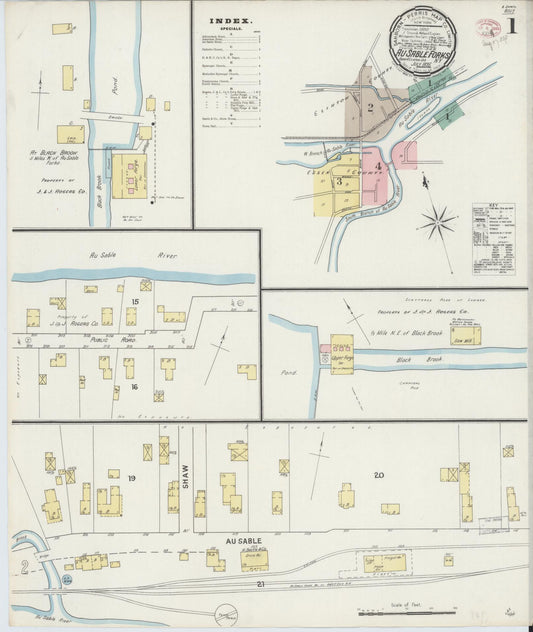 Sanborn Fire Insurance Map from Au Sable Forks, Essex And Clinton Counties, New York. (1895) – Historic Sanborn Fire Insurance Map Print