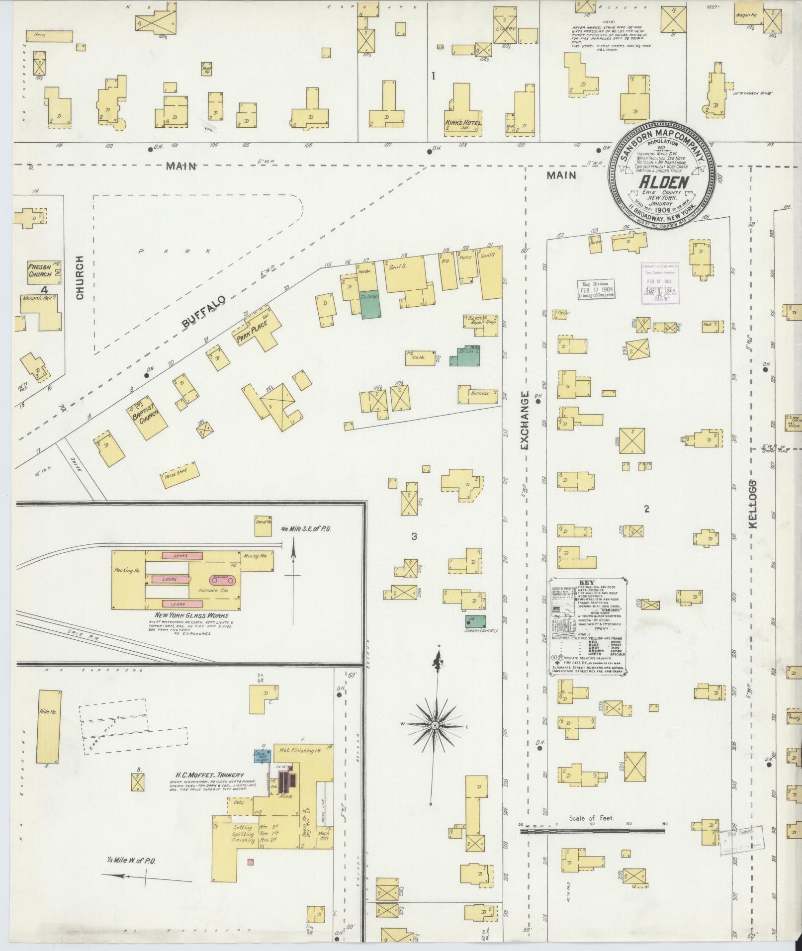 Sanborn Fire Insurance Map from Alden, Erie County, New York. (1904) – Historic Sanborn Fire Insurance Map Print
