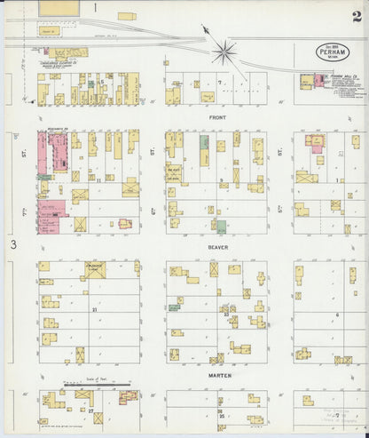 Sanborn Fire Insurance Map from Perham, Otter Tail County, Minnesota (1899), Sheet #0002 - Complete Map Set gallery image, historic Sanborn map, vintage wall art, Minnesota Minnesota