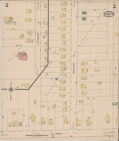 Sanborn Fire Insurance Map from Oberlin, Lorain County, Ohio (1922), Sheet #0002 - Complete Map Set gallery image, historic Sanborn map, vintage wall art, Ohio Ohio