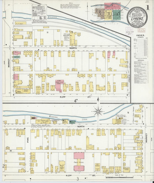 Sanborn Fire Insurance Map from Lykens, Dauphin County, Pennsylvania (1902), Sheet #0001 - Historic Sanborn Fire Insurance Map Print, vintage old map wall art, antique decor, genealogy gift, Pennsylvania Pennsylvania map