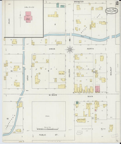 Sanborn Fire Insurance Map from Tiskilwa, Bureau County, Illinois (1894), Sheet #0002 - Historic Sanborn Fire Insurance Map Print, vintage old map wall art, antique decor, genealogy gift, Illinois Illinois map