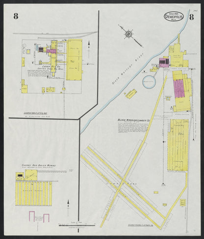 Sanborn Fire Insurance Map from Demopolis, Marengo County, Alabama (1924), Sheet #0008 - Complete Map Set gallery image, historic Sanborn map, vintage wall art, Alabama Alabama