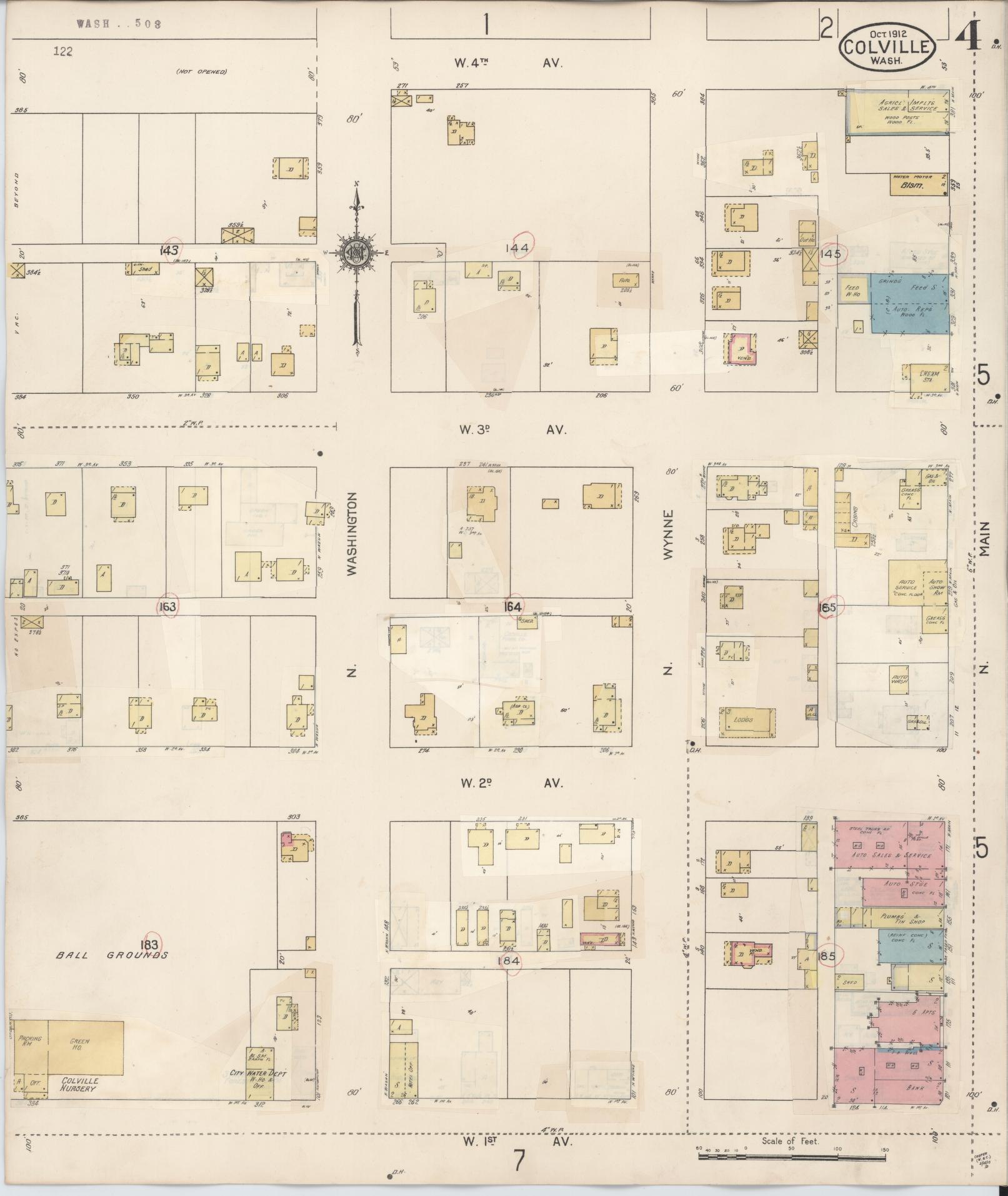 Sanborn Fire Insurance Map from Colville, Stevens County, Washington (1940), Sheet #0004 - Complete Map Set gallery image, historic Sanborn map, vintage wall art, Washington Washington
