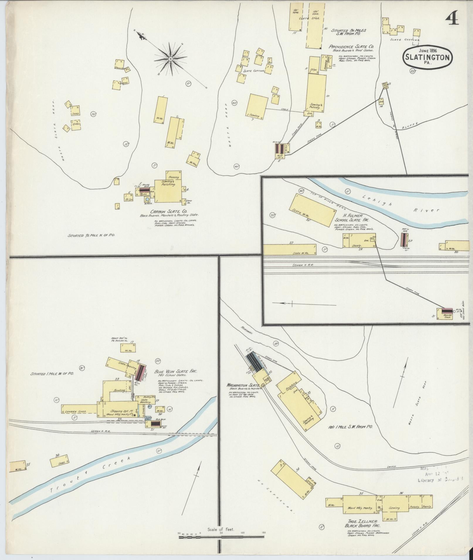 Sanborn Fire Insurance Map from Slatington, Lehigh County, Pennsylvania (1896), Sheet #0004 - Complete Map Set gallery image, historic Sanborn map, vintage wall art, Pennsylvania Pennsylvania