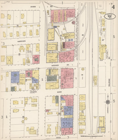 Sanborn Fire Insurance Map from Kent, King County, Washington (1910), Sheet #0004 - Complete Map Set gallery image, historic Sanborn map, vintage wall art, Washington Washington