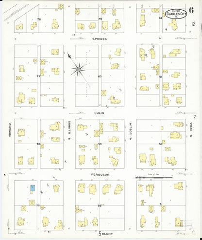 Sanborn Fire Insurance Map from Charles City, Floyd County, Iowa (1909), Sheet #0006 - Historic Sanborn Fire Insurance Map Print