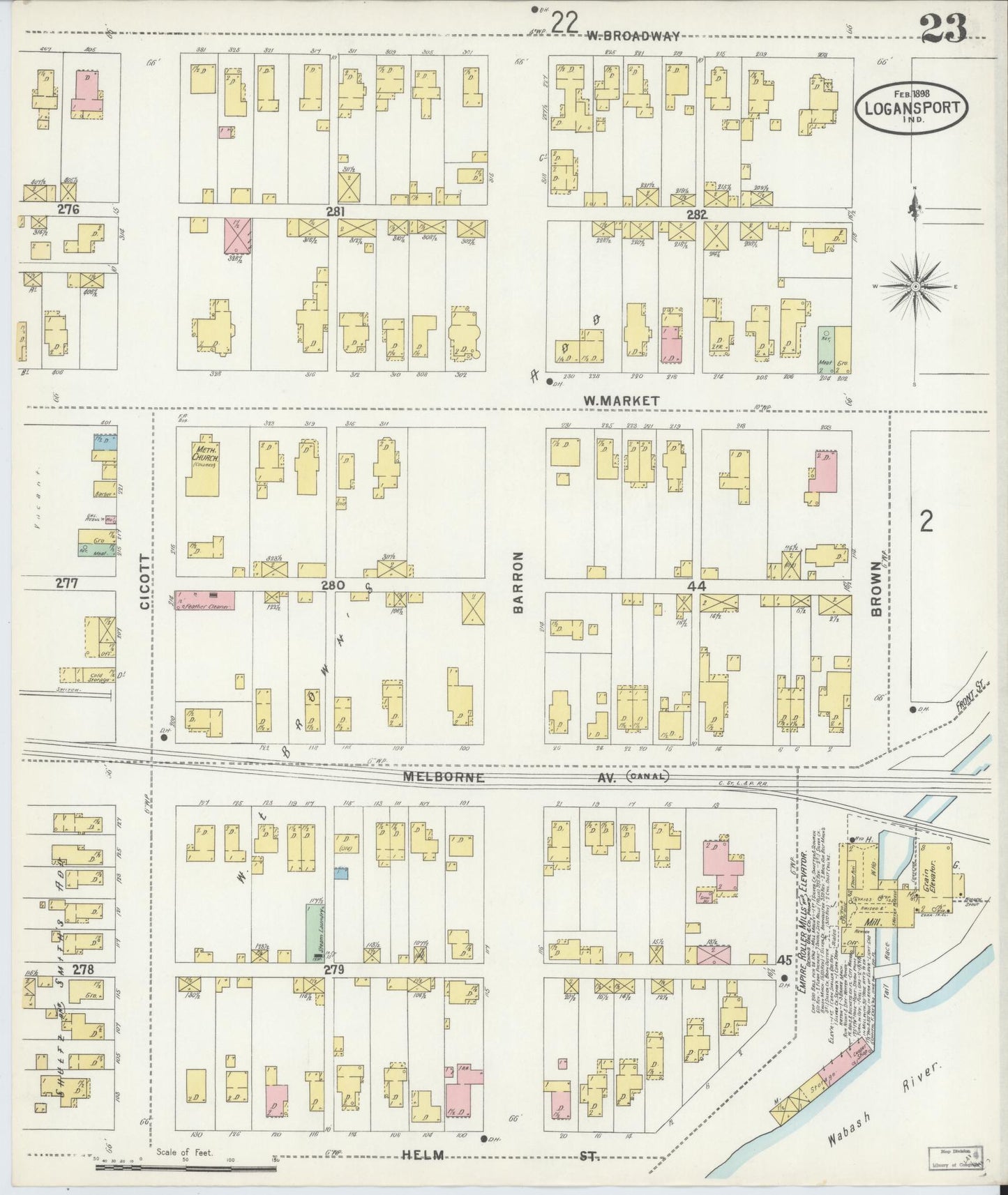 Sanborn Fire Insurance Map from Logansport, Cass County, Indiana (1898), Sheet #0023 - Historic Sanborn Fire Insurance Map Print, vintage old map wall art, antique decor, genealogy gift, Indiana Indiana map