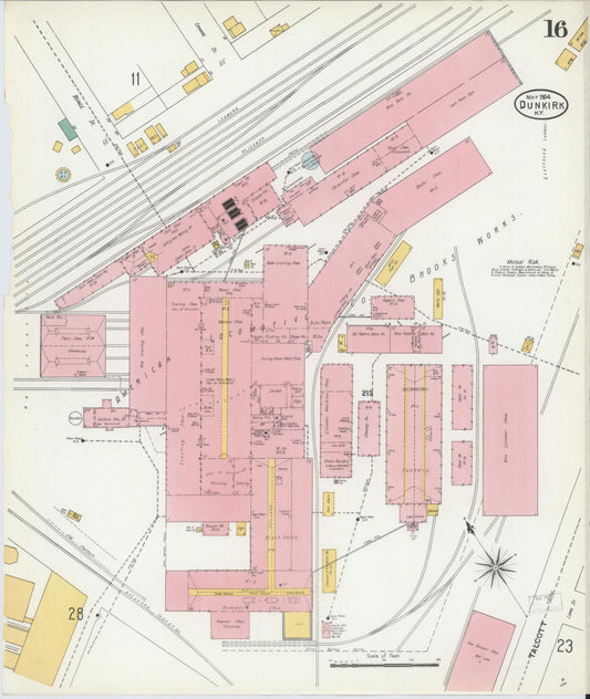 Sanborn Fire Insurance Map from Dunkirk, Chautauqua County, New York (1904), Sheet #0016 - Historic Sanborn Fire Insurance Map Print, vintage old map wall art, antique decor, genealogy gift, New York New York map