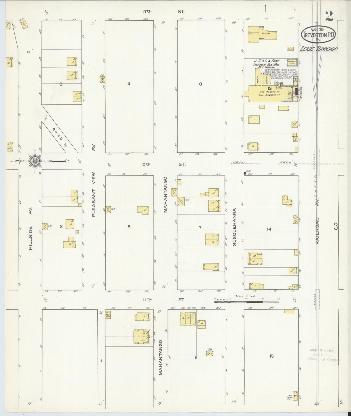 Sanborn Fire Insurance Map from Trevorton Post Office, Northumberland County, Pennsylvania (1913), Sheet #0002 - Complete Map Set gallery image, historic Sanborn map, vintage wall art, Pennsylvania Pennsylvania
