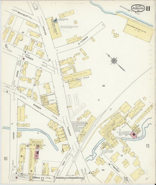 Sanborn Fire Insurance Map from Auburn, Androscoggin County, Maine (1914), Sheet #0011 - Historic Sanborn Fire Insurance Map Print, vintage old map wall art, antique decor, genealogy gift, Maine Maine map