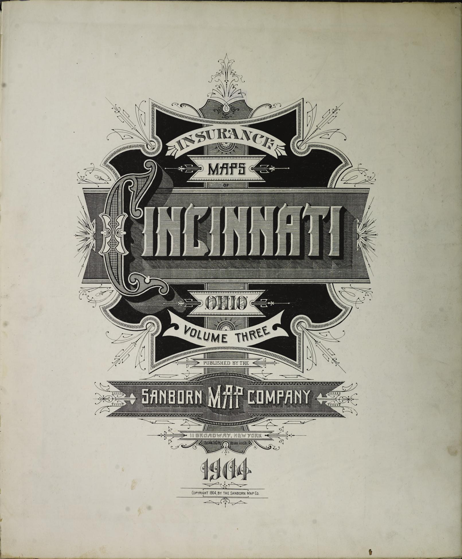 Sanborn Fire Insurance Map from Cincinnati, Hamilton County, Ohio (1904), Sheet #0001 - Complete Map Set gallery image, historic Sanborn map, vintage wall art, Ohio Ohio