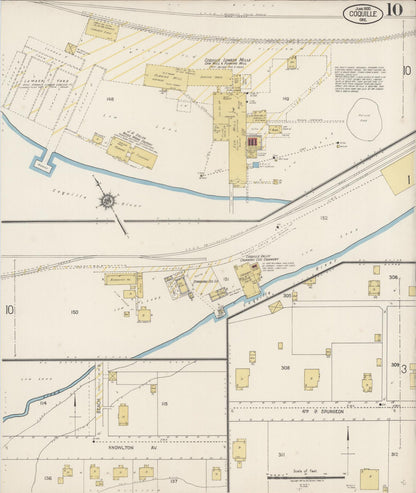 Sanborn Fire Insurance Map from Coquille, Coos County, Oregon (1920), Sheet #0010 - Complete Map Set gallery image, historic Sanborn map, vintage wall art, Oregon Oregon