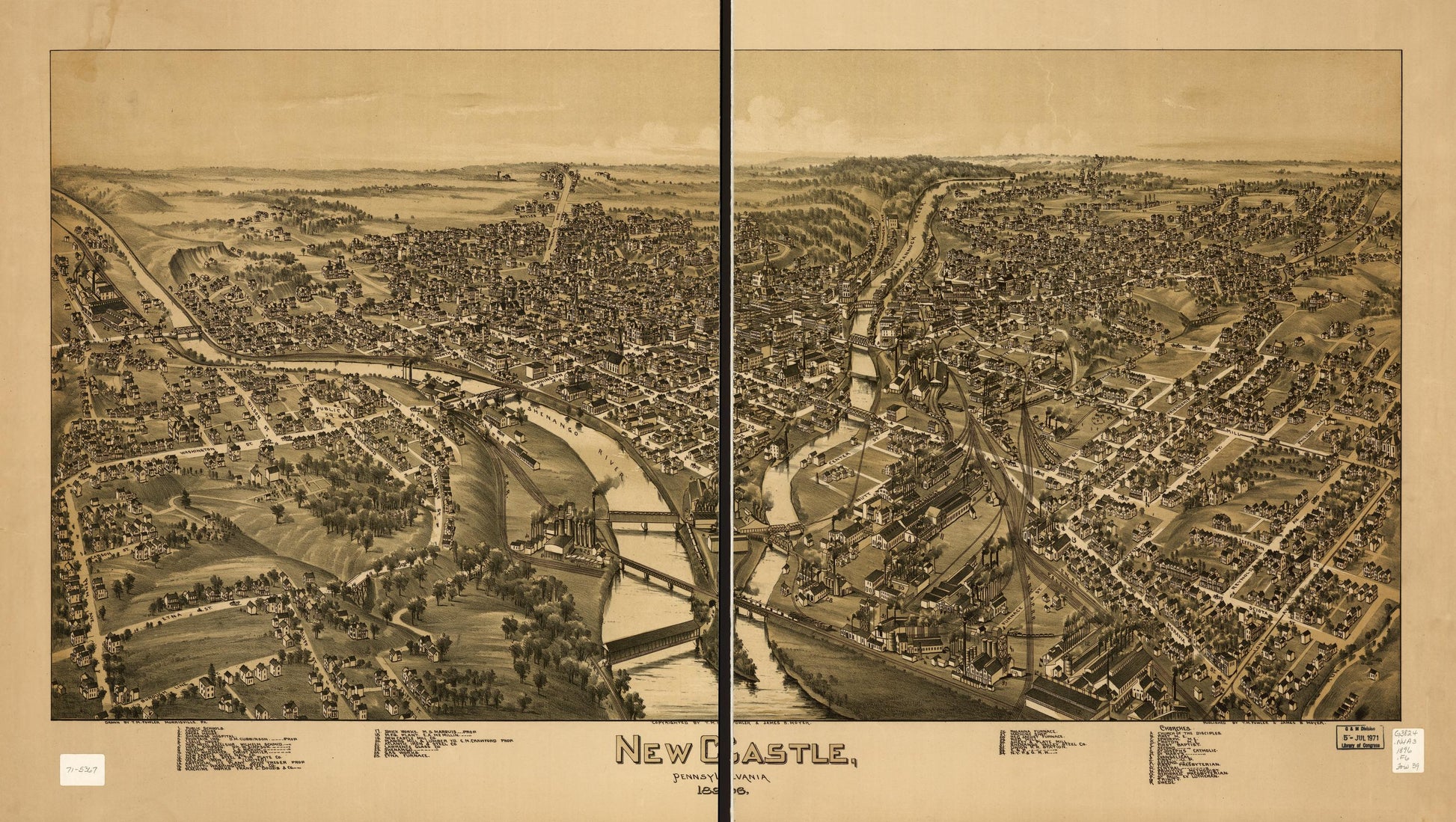 New Castle, Pennsylvania 1896 (1896) – Historic Bird’s-Eye View Panorama Print