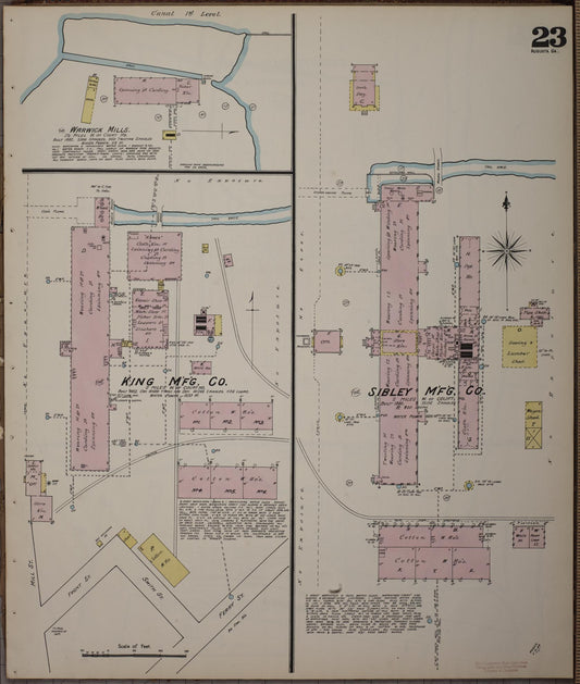 Sanborn Fire Insurance Map from Augusta, Richmond County, Georgia (1890), Sheet #0023 - Historic Sanborn Fire Insurance Map Print, vintage old map wall art, antique decor, genealogy gift, Georgia Georgia map