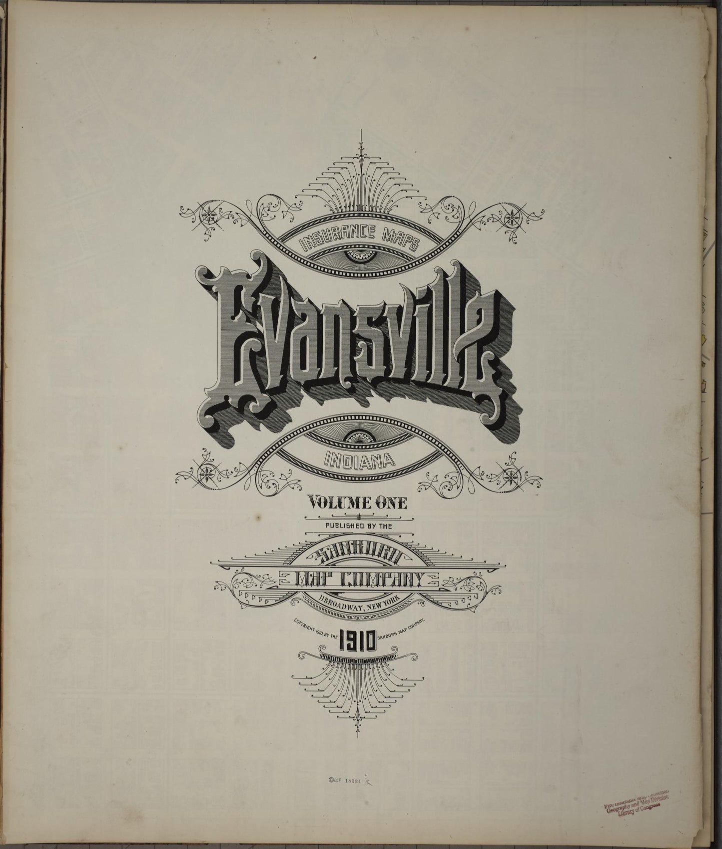 Sanborn Fire Insurance Map from Evansville, Vanderburgh County, Indiana (1910), Sheet #0001 - Historic Sanborn Fire Insurance Map Print, vintage old map wall art, antique decor, genealogy gift, Indiana Indiana map
