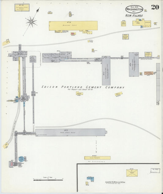 Sanborn Fire Insurance Map from Washington, Warren County, New Jersey (1909), Sheet #0020 - Historic Sanborn Fire Insurance Map Print, vintage old map wall art, antique decor, genealogy gift, Washington Washington map