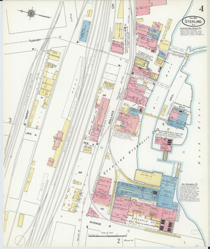 Sanborn Fire Insurance Map from Sterling, Whiteside County, Illinois (1910), Sheet #0004 - Complete Map Set gallery image, historic Sanborn map, vintage wall art, Illinois Illinois