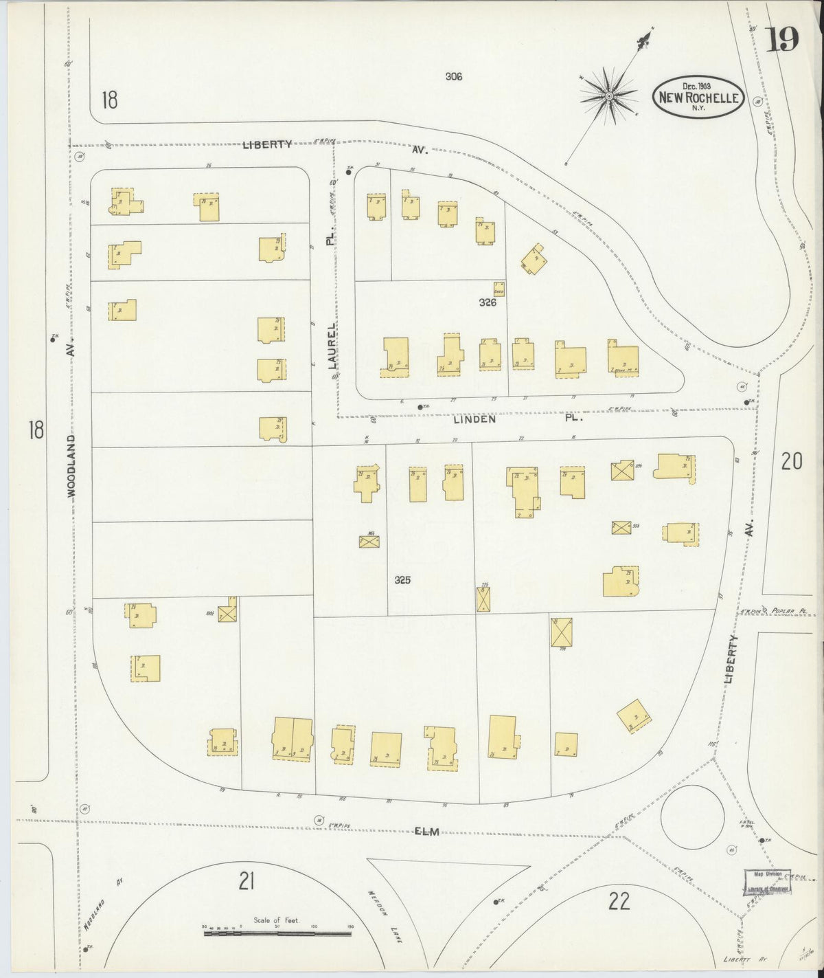 Sanborn Fire Insurance Map from New Rochelle, Westchester County, New York (1903), Sheet #0019 - Complete Map Set gallery image, historic Sanborn map, vintage wall art, New York New York