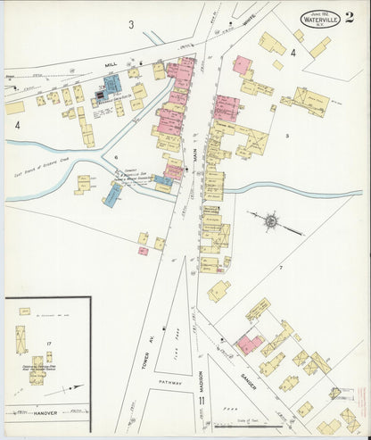 Sanborn Fire Insurance Map from Waterville, Oneida County, New York (1912), Sheet #0002 - Complete Map Set gallery image, historic Sanborn map, vintage wall art, New York New York