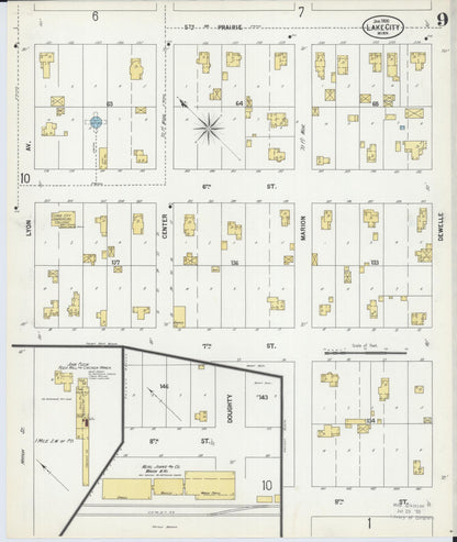 Sanborn Fire Insurance Map from Lake City, Wabasha County, Minnesota (1900), Sheet #0009 - Historic Sanborn Fire Insurance Map Print, vintage old map wall art, antique decor, genealogy gift, Minnesota Minnesota map