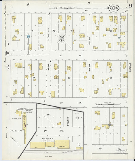 Sanborn Fire Insurance Map from Lake City, Wabasha County, Minnesota (1900), Sheet #0009 - Historic Sanborn Fire Insurance Map Print, vintage old map wall art, antique decor, genealogy gift, Minnesota Minnesota map