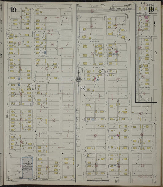 Sanborn Fire Insurance Map from Herrin, Williamson County, Illinois (1947), Sheet #0019 - Historic Sanborn Fire Insurance Map Print, vintage old map wall art, antique decor, genealogy gift, Illinois Illinois map