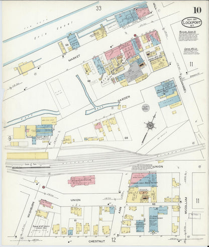 Sanborn Fire Insurance Map from Lockport, Niagara County, New York (1914), Sheet #0010 - Complete Map Set gallery image, historic Sanborn map, vintage wall art, New York New York