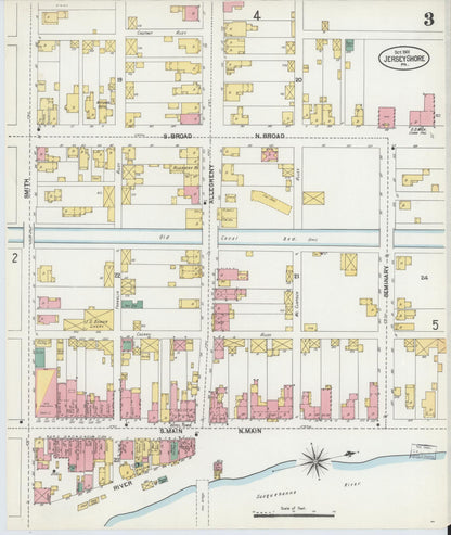 Sanborn Fire Insurance Map from Jersey Shore, Lycoming County, Pennsylvania (1901), Sheet #0003 - Complete Map Set gallery image, historic Sanborn map, vintage wall art, Pennsylvania Pennsylvania