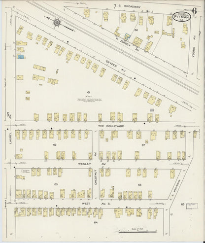 Sanborn Fire Insurance Map from Pitman, Gloucester County, New Jersey (1915), Sheet #0006 - Complete Map Set gallery image, historic Sanborn map, vintage wall art, New Jersey New Jersey
