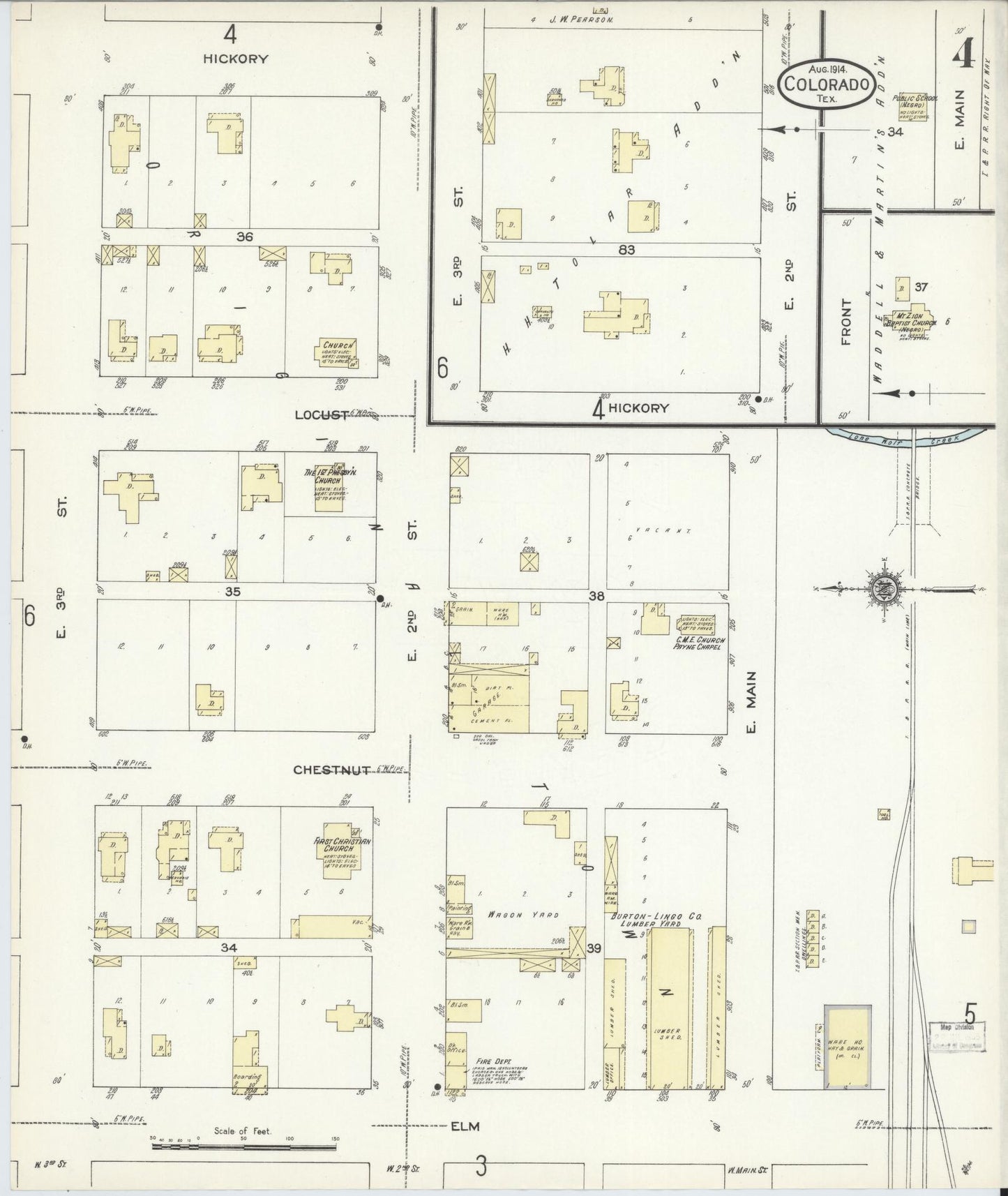 Sanborn Fire Insurance Map from Colorado, Mitchell County, Texas (1914), Sheet #0004 - Historic Sanborn Fire Insurance Map Print, vintage old map wall art, antique decor, genealogy gift, Texas Texas map