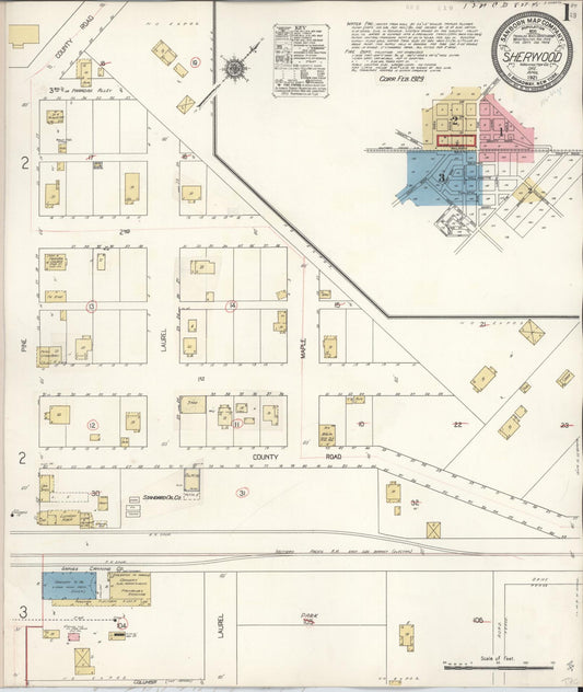 Sanborn Fire Insurance Map from Sherwood, Washington County, Oregon (1929), Sheet #0001 - Historic Sanborn Fire Insurance Map Print, vintage old map wall art, antique decor, genealogy gift, Oregon Oregon map