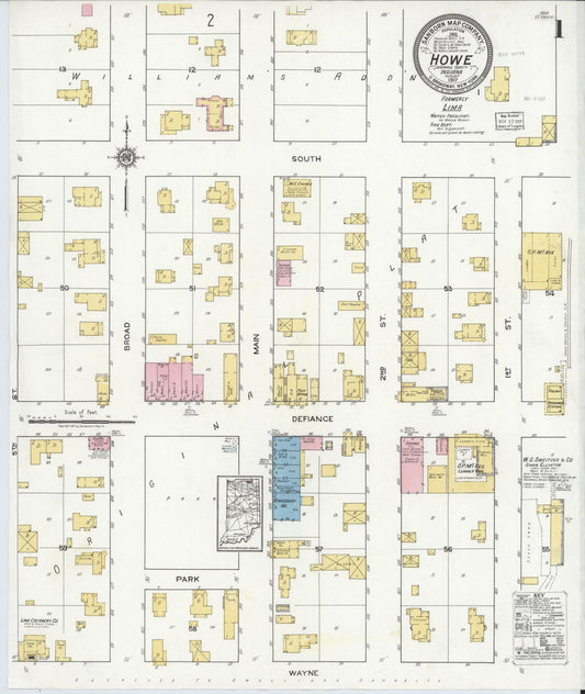 Sanborn Fire Insurance Map from Howe, LaGrange County, Indiana (1917), Sheet #0001 - Historic Sanborn Fire Insurance Map Print, vintage old map wall art, antique decor, genealogy gift, Indiana Indiana map
