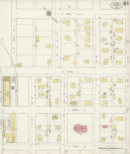 Sanborn Fire Insurance Map from Ritzville, Adams County, Washington (1922), Sheet #0010 - Complete Map Set gallery image, historic Sanborn map, vintage wall art, Washington Washington