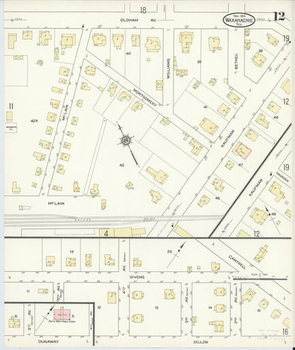 Sanborn Fire Insurance Map from Waxahachie, Ellis County, Texas (1914), Sheet #0012 - Complete Map Set gallery image, historic Sanborn map, vintage wall art, Texas Texas
